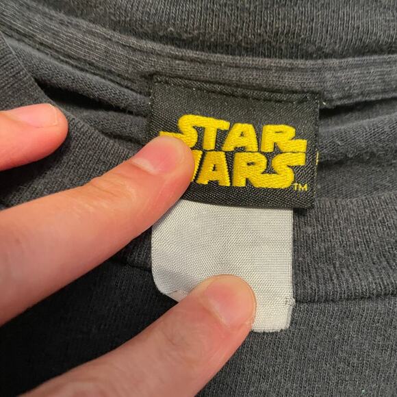 Star Wars Darth Vadar Flames Helmet Tee Shirt Mens XL Vintage Y2K Black Brown - Picture 3 of 8